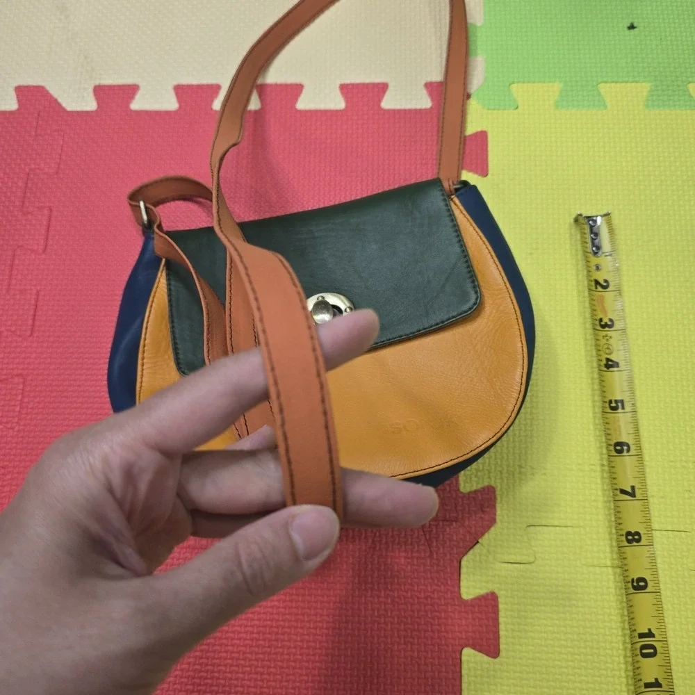 Soruka Recycled Leather Crossbody Bag Multicolor Handcrafted One of a Kind Purse